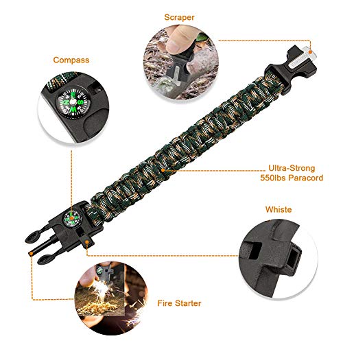 Epartswide Multifunctional Outdoor Survival Paracord Bracelet with...