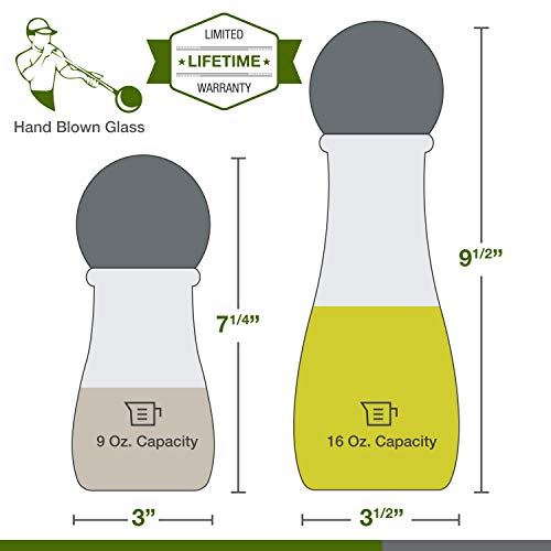 Eparé Olive Oil And Vinegar Dispenser Bottles - Set Of Two Large C...