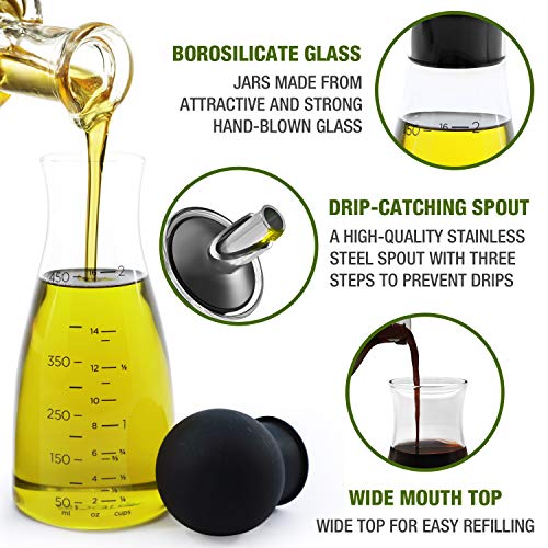 Eparé Olive Oil And Vinegar Dispenser Bottles - Set Of Two Large C...