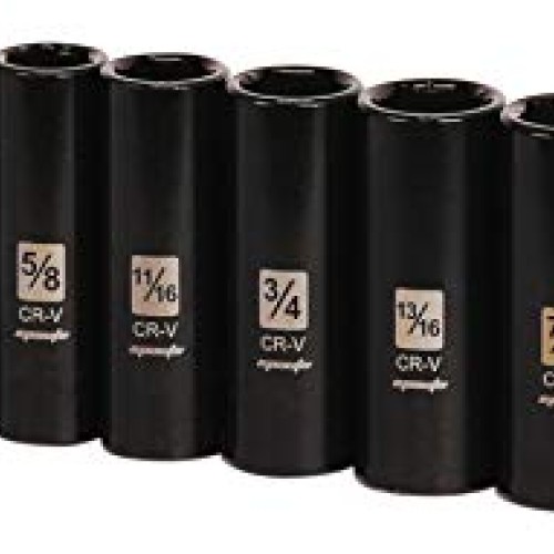 EPAuto 1/2-Inch Drive SAE Deep Impact Socket Set, Cr-V, 6 Points, ...