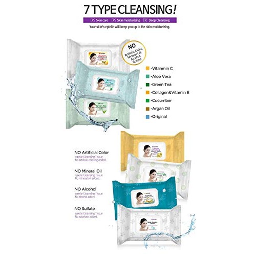 Epielle Collagen Facial Cleansing Tissues, 60ct 1 Pack