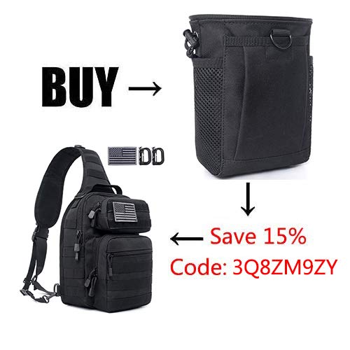 Tactical Molle Drawstring Magazine Dump Pouch, Adjustable Military...