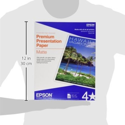 Epson Premium Presentation Paper MATTE 8.5x11 Inches, 100 Sheets...