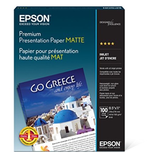 Epson Premium Presentation Paper MATTE 8.5x11 Inches, 100 Sheets...