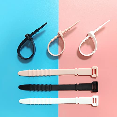Silicone Zip Ties, Reusable Zip Ties, 20pcs Rubber Cable Ties Stra...