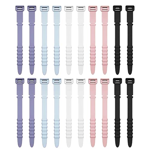 Silicone Zip Ties, Reusable Zip Ties, 20pcs Rubber Cable Ties Stra...