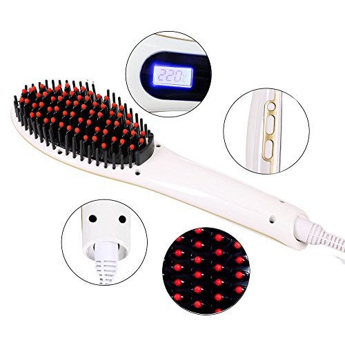 Eqoba Digital Hair Straightener Anti-Static Ceramic Heating Detang...