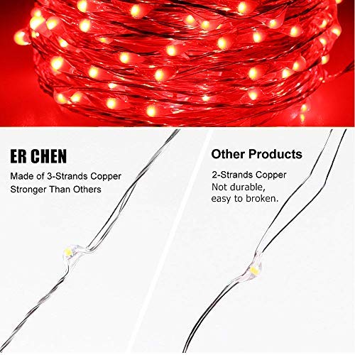 ER CHEN Battery Operated String Lights, 33ft/10M 100 LED Fairy Lig...