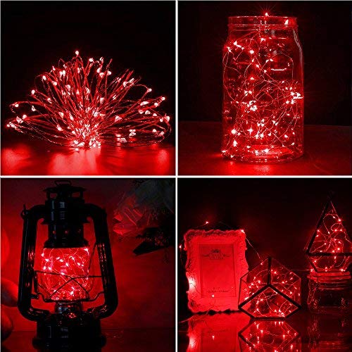 ER CHEN Battery Operated String Lights, 33ft/10M 100 LED Fairy Lig...