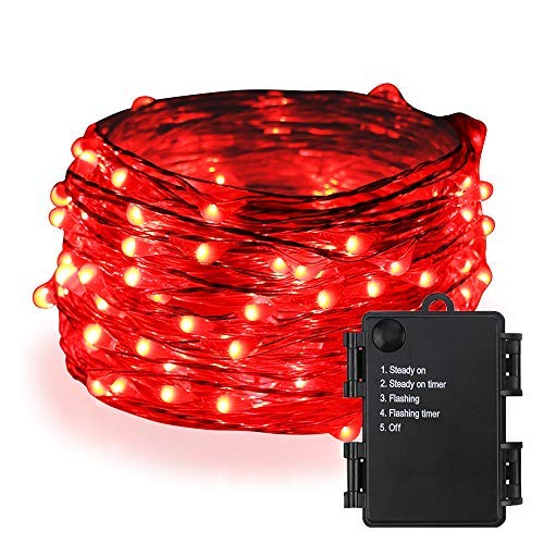 ER CHEN Battery Operated String Lights, 33ft/10M 100 LED Fairy Lig...
