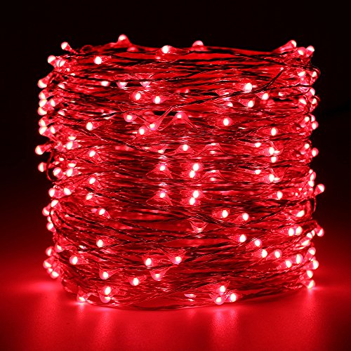 ER CHEN Fairy Lights Plug in, 164Ft/50M 500 LED Silver Coated Copp...