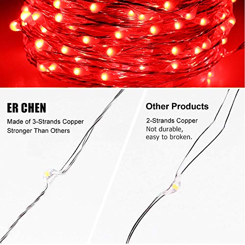 ER CHEN Fairy Lights Plug in, 164Ft/50M 500 LED Silver Coated Copp...