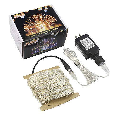 ER CHEN Fairy Lights Plug in, 164Ft/50M 500 LED Silver Coated Copp...
