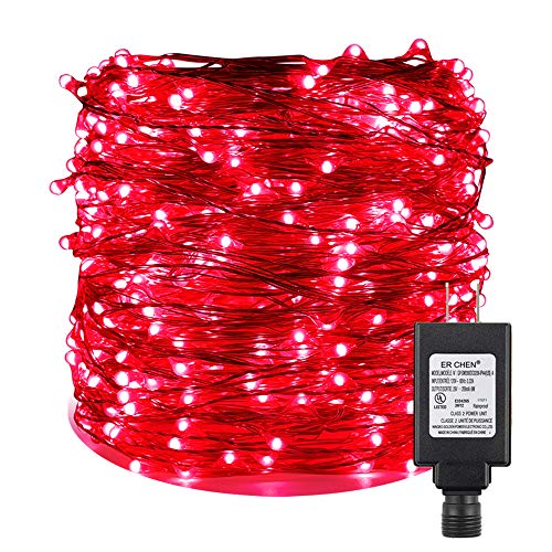 ER CHEN Fairy Lights Plug in, 164Ft/50M 500 LED Silver Coated Copp...