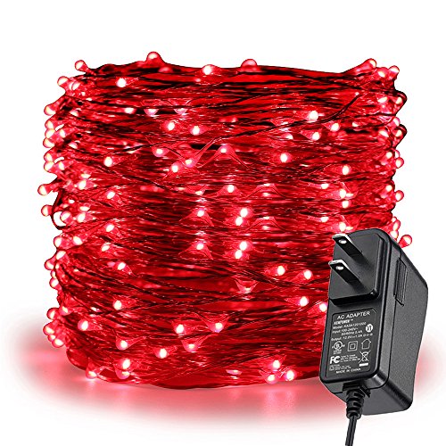 ER CHEN Fairy Lights Plug in, 99Ft/30M 300 LED Silver Coated Coppe...