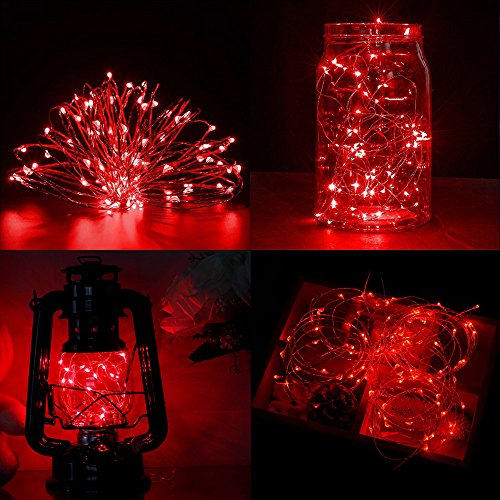 ER CHEN LED String Lights Plug in, 66Ft/20M 200 LED Silver Coated ...