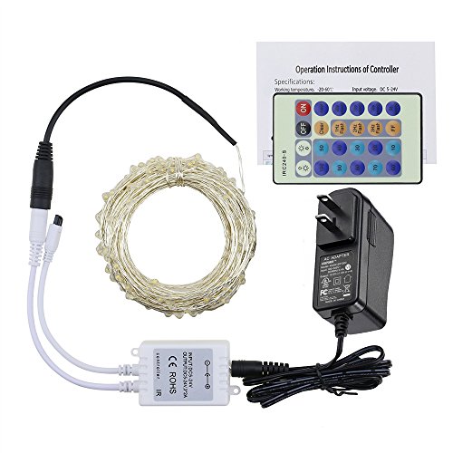 ER CHEN Red Fairy Lights Plug in, 66ft 200 LED Starry String Light...