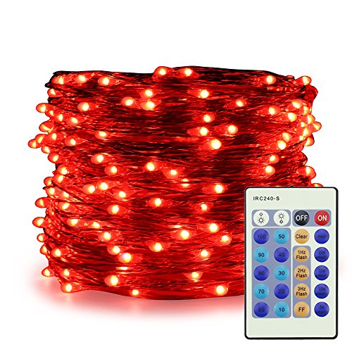 ER CHEN Red Fairy Lights Plug in, 66ft 200 LED Starry String Light...