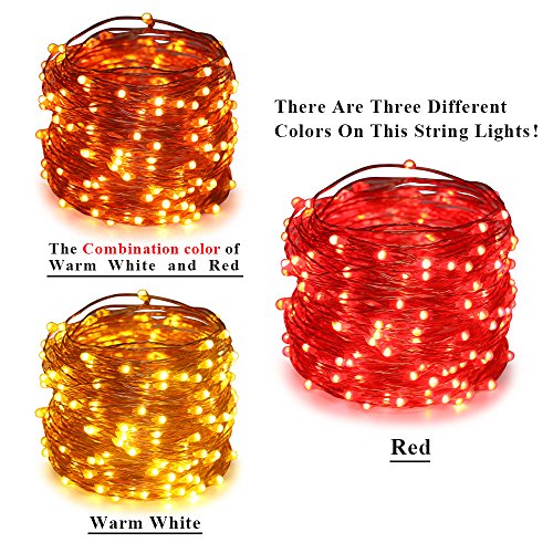 ErChen Dual-Color LED String Lights, 66 FT 200 LEDs Plug in Copper...