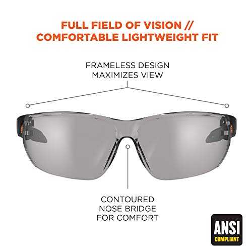 Ergodyne - 59283 Skullerz VALI Frameless Safety Glasses, Lightweig...