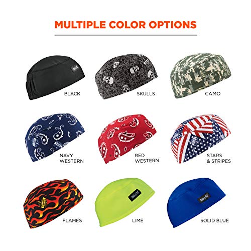 Ergodyne Chill Its 6630 Skull Cap, Lined with Terry Cloth Sweatban...