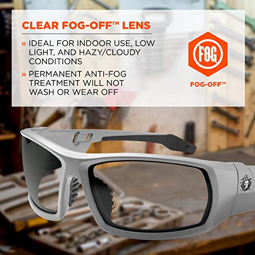 Ergodyne Skullerz Odin Anti-Fog Safety Glasses - Matte Gray Frame,...