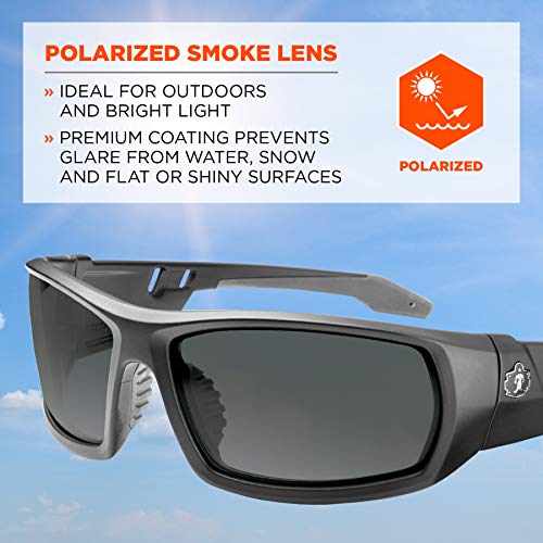 Ergodyne Skullerz Odin Polarized Safety Glasses- Matte Black, Smok...
