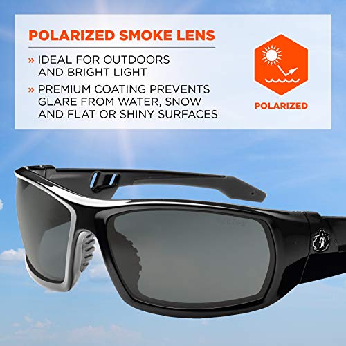 Ergodyne Skullerz Odin Polarized Safety Sunglasses - Black Frame, ...