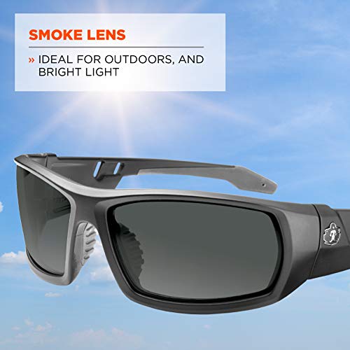 Ergodyne Skullerz Odin Safety Sunglasses - Matte Black Frame, Smok...