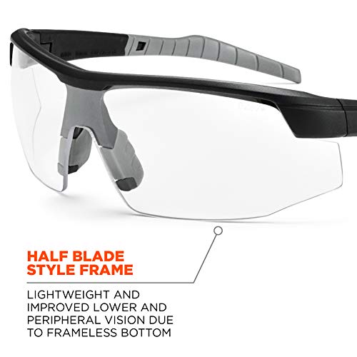Ergodyne Skullerz SKOLL Safety Glasses-Matte Black Frame, Anti-Fog...