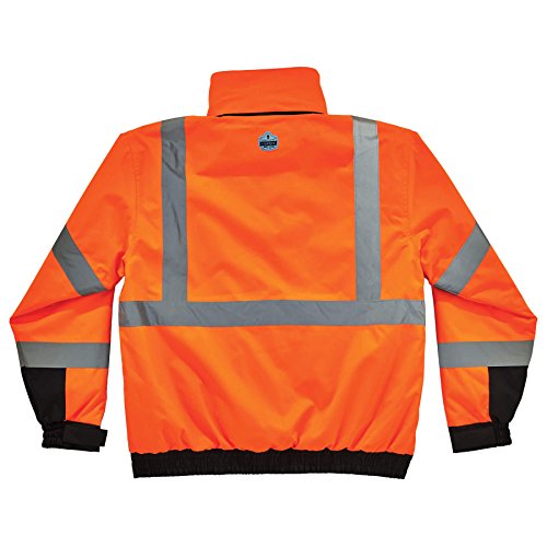 High Visibility Reflective Winter Bomber Jacket, Black Bottom, Zip...