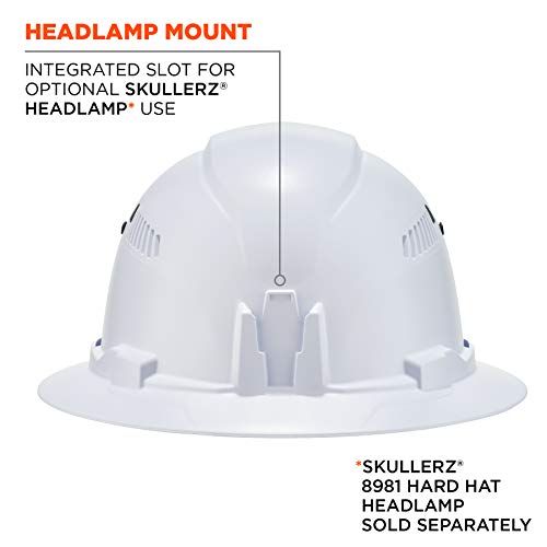 Vented Hard Hat , Full Brim Style, Ratchet Suspension, Class C, Er...