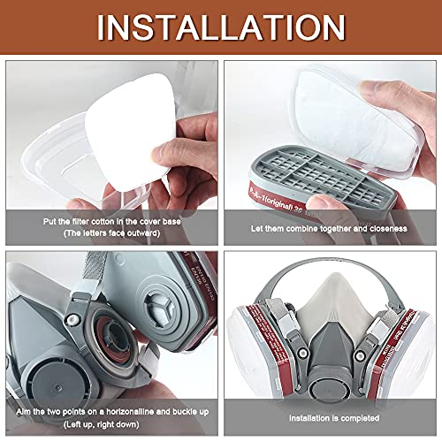 EROCK 7-in-1 Reusable Half Facepiece Respirator 6200 Widely Used i...