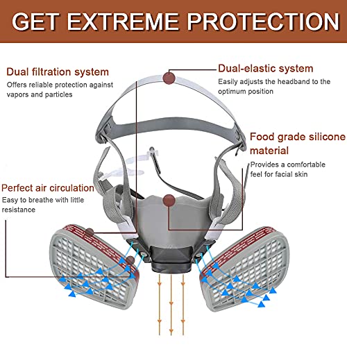 EROCK Half Facepiece Reusable Respirator 6200, Professional Organi...