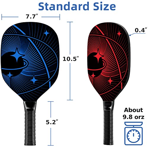 Pickleball Paddles, Pickleball Set with 4 Premium Wood Pickleball ...