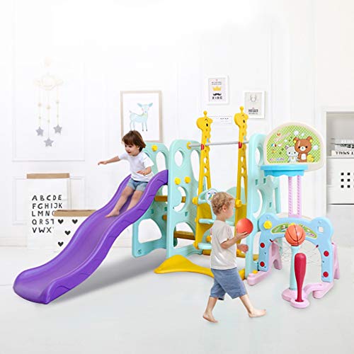 Toddler Slide and Swing Set, Erwazi 6 in 1 Freestanding Climber Sl...