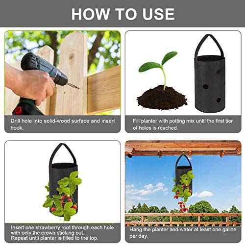 ESINGMILL 2 Pack Hanging Strawberry Planter - Strawberry Bare Root...