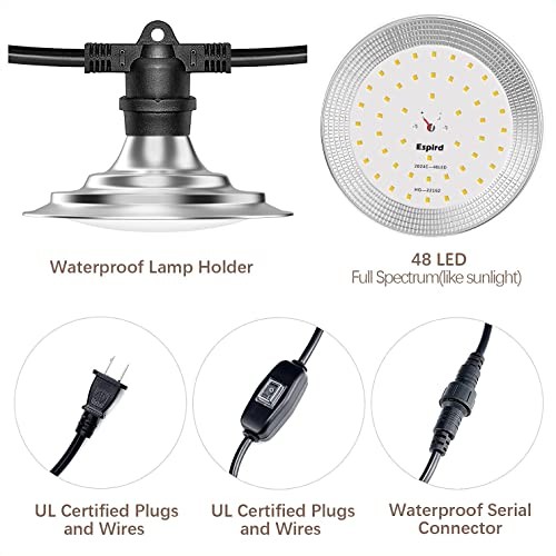 Espird Outdoor LED Grow Lights for Greenhouse Waterproof String Gr...