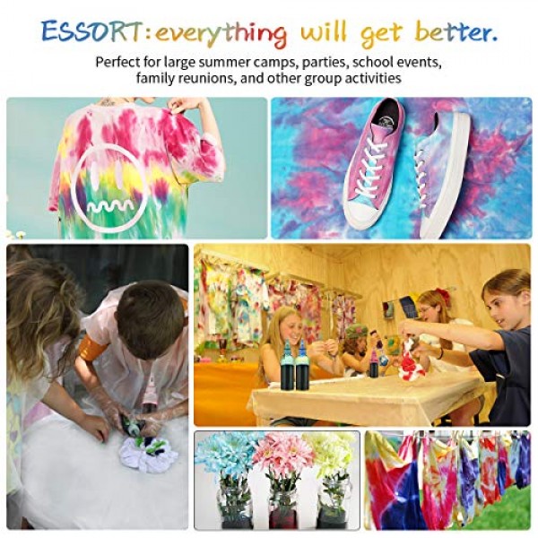 Tie Dye Kit Fabric Textile Paints - ESSORT 5 Colors Dying Set DIY ...
