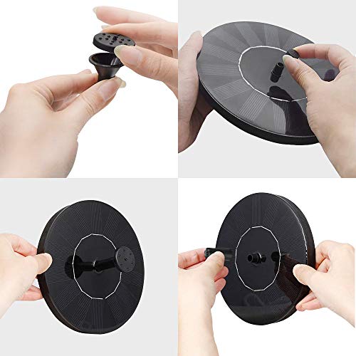 Solar Fountain, 1.4W Solar Powered Circle Garden Water Pump with 6...