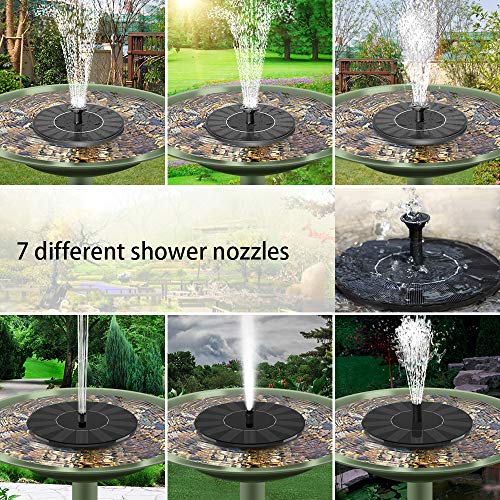 Solar Fountain, 1.4W Solar Powered Circle Garden Water Pump with 6...