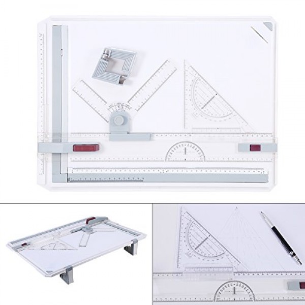 Drawing Board A3 Drafting Tables with Parallel Motion Angle Measuring Kits 