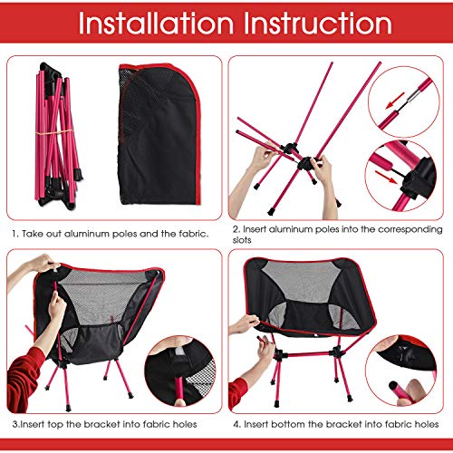Esup Camping Chair, Ultralight Portable Compact Folding Beach Chai...