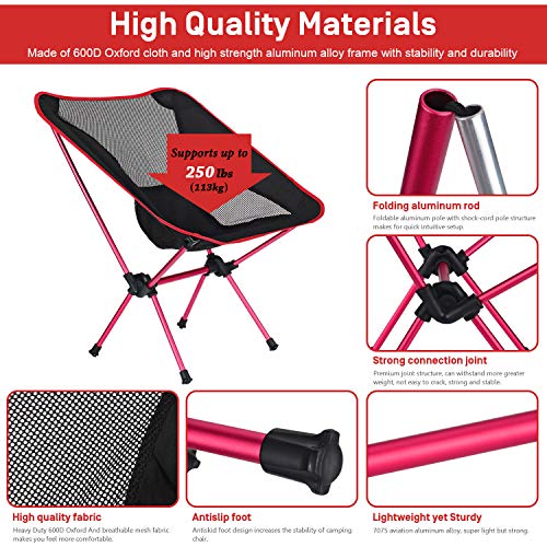 Esup Camping Chair, Ultralight Portable Compact Folding Beach Chai...