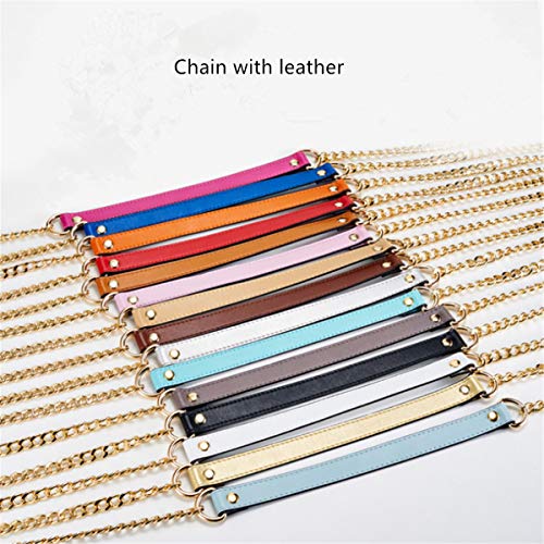 ESUPPORT Purse Straps Replacement Leather Metal Chain Unadjustable...