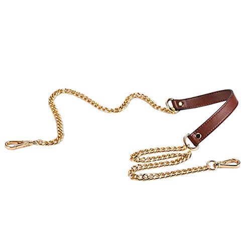 ESUPPORT Purse Straps Replacement Leather Metal Chain Unadjustable...