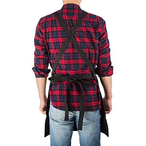 ETBOL 16 Oz Canvas Apron for Men - Black Heavy Duty Work Apron for...