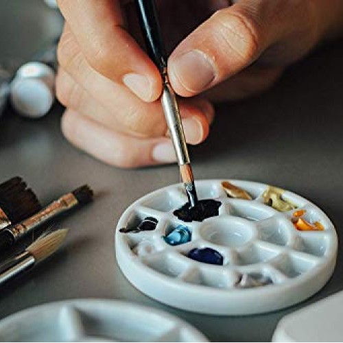 ETCHR Mini Palette 19 Color Well - Compact Ceramic Paint Palette f...