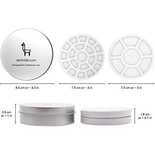 ETCHR Mini Palette 19 Color Well - Compact Ceramic Paint Palette f...