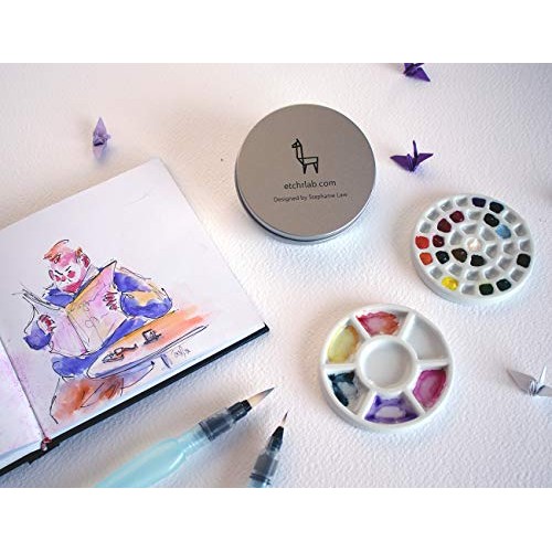 ETCHR Mini Palette 37 Color Wells - Great with Watercolor Acrylic ...